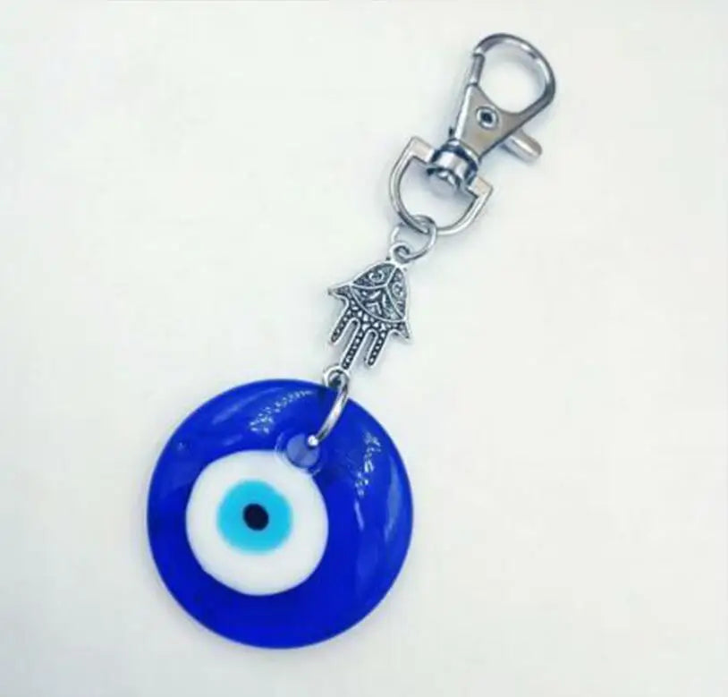 Greek Turkish Evil Eye Wall Hanging Amulet, Kabbalah & Evil Eye For Keys Car Bag Charm Key Ring Handbag Couple Key Chains Gift