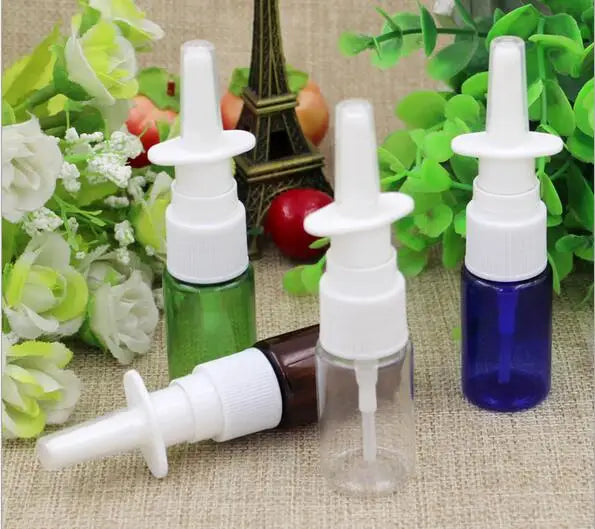 2pcs 10ml/20ml/30ml White Empty Plastic Nasal Spray Bottles Pump Sprayer Mist Nose Spray Refillable Bottling Packaging