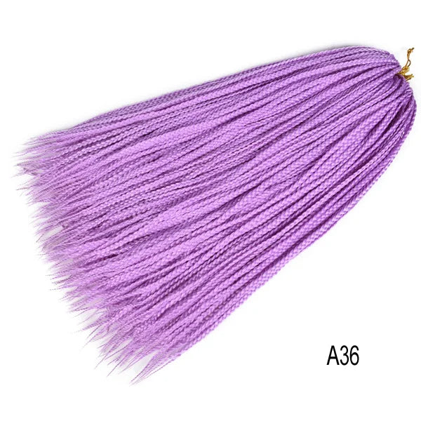 TOMO Synthetic Crochet Hair Box Braids 22Roots Colored Braiding Hair Extensions 24Inch Rainbow Ombre Crochet Braids Pink Red