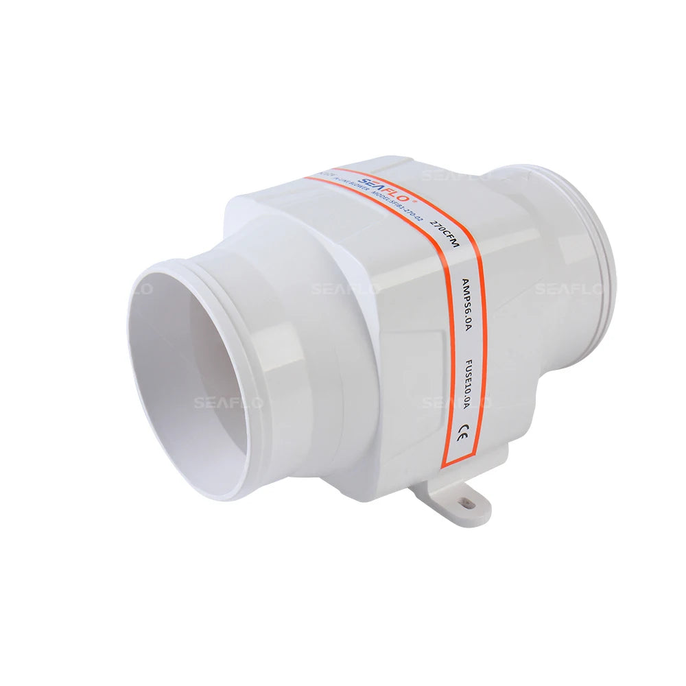 12V 24V 270 CFM Boat Blower 4 Inch In-Line Marine Bilge Air Blower Fan Quiet Blower Vents
