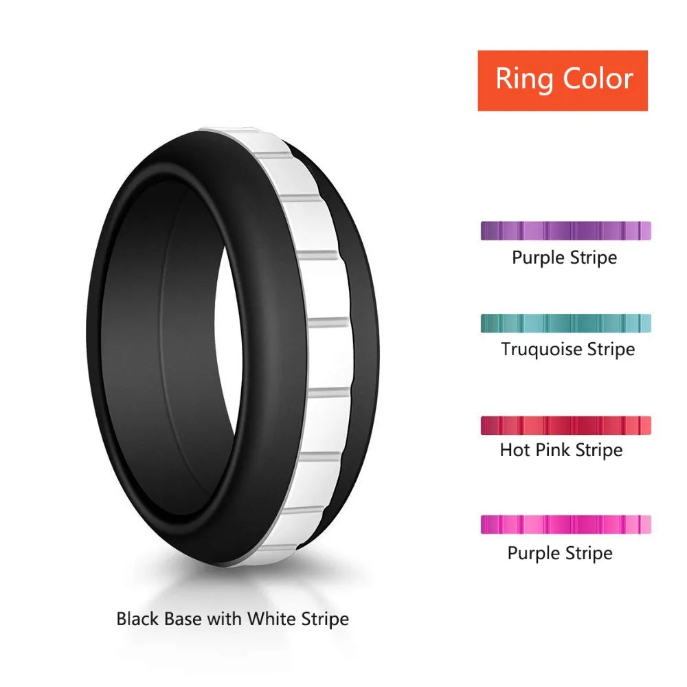 DIY Style Women Silicone Wedding Ring Thin Breathable Silicone Sports Rings for Men