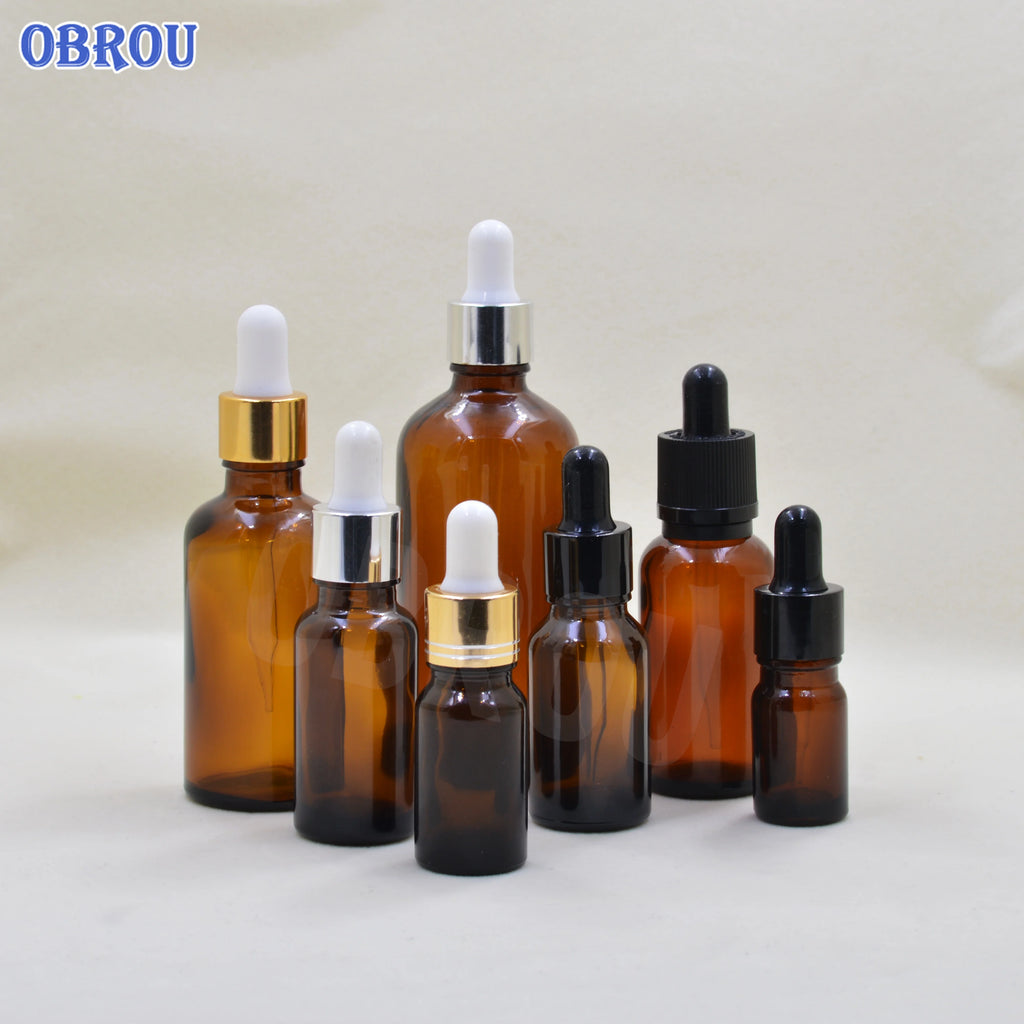 5ml 10ml 15ml 30ml 50ml 60ml 100ml Black Amber Dropper Hair Oil Bottles Essential Oil Bottle Glass Perfume Dropper Bottle