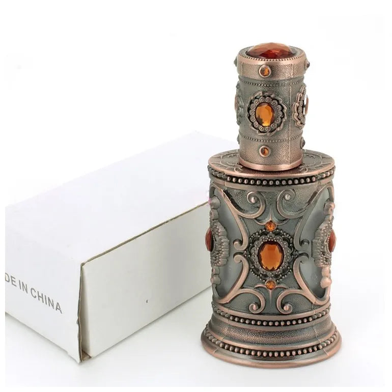 New Design Unique 40ML Glass Arabic Oil Perfume Bottle Cut and Decorated for Personal Care Decal Surface Handling