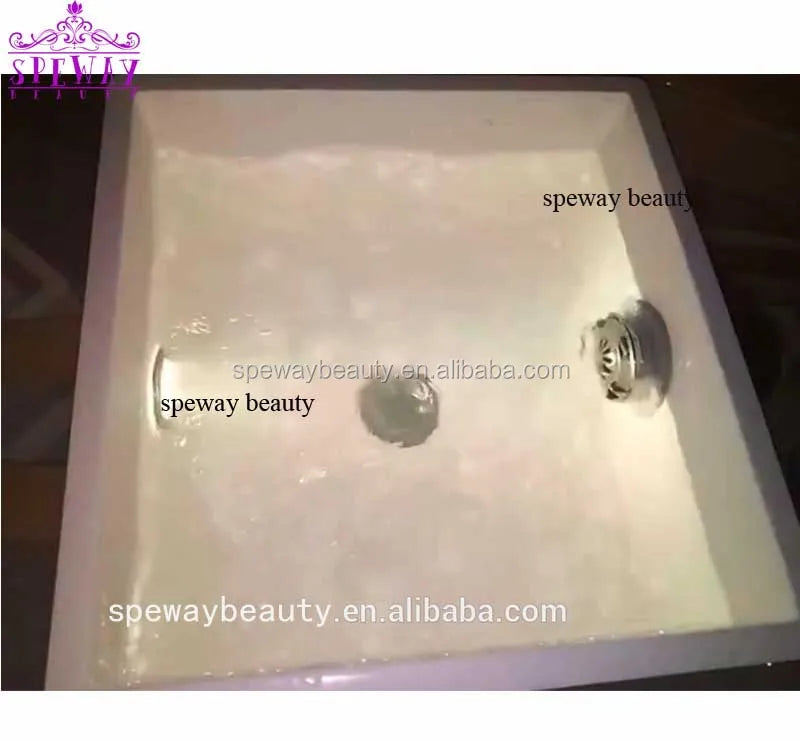 Hot Sale White Square Foot Spa Pedicure Sink Beauty Nail Salon Ceramic Pedicure Bowl Comes With Pull- Out Faucet