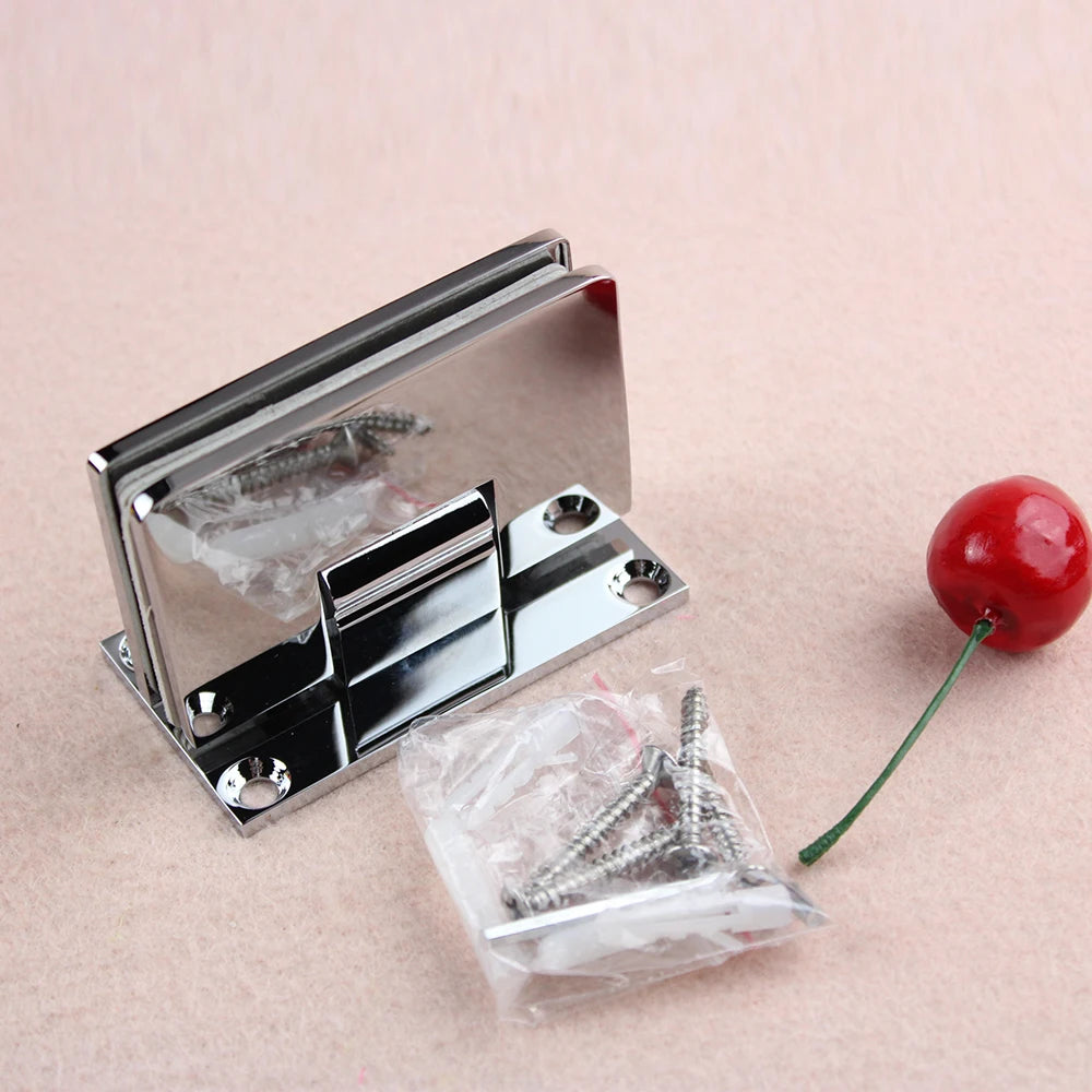 Top Supplier 90 Degree Glass Door Hinges Brass Pivot Shower Fittings with Chrome Finish for Hotels Bathrooms