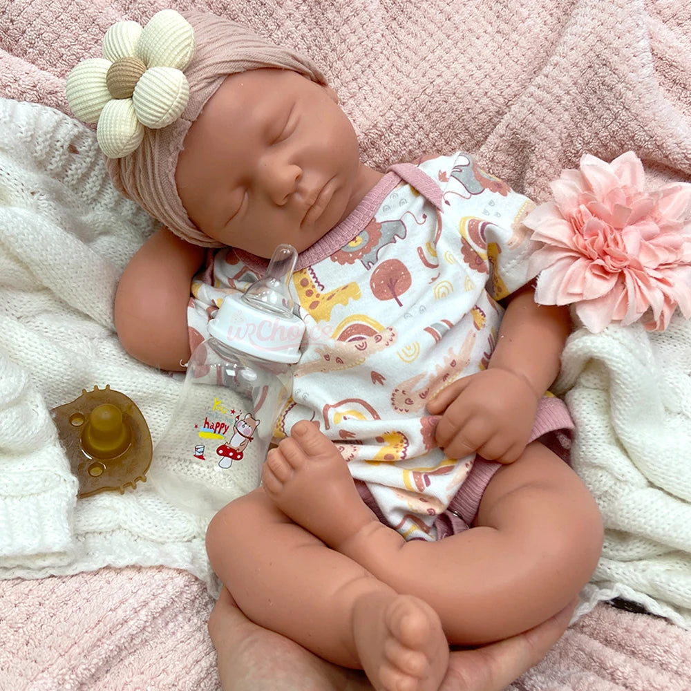 Lifelike Real Touch Silicone Reborn Dolls 20" Open Mouth LouLou Soft Full Body Newborn Realistic Details Gift for Baby Shower