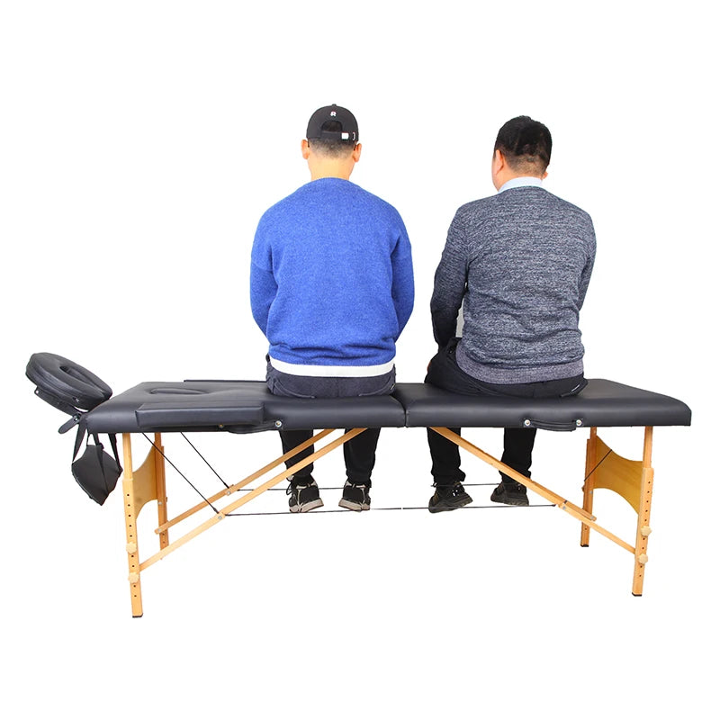 New Wooden Spa Bed Massage Table Adjustable Portable Folding Adjustable Height Massage Bed