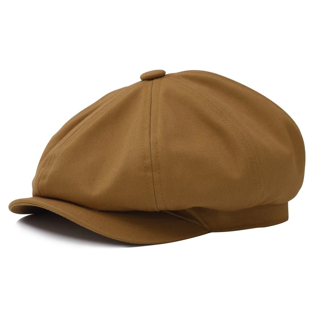BOTVELA Men's Newsboy Cap Twill Cotton 8 Panel Hat Flat Ivy Cabbie Casual Baker Caps Gatsby Hat Retro Hats Boina Beret for Male