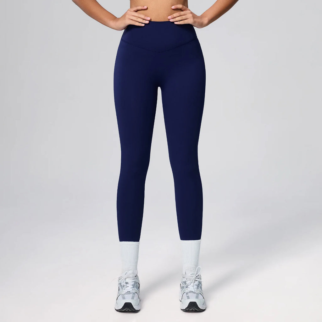 New European American High-waisted Peach-butt Yoga Pants Women Cloud-like Butt-lifting Sports Leggings Breathable Solid No