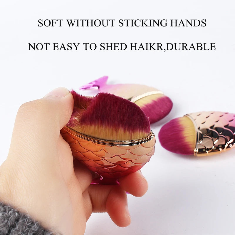 7 Types Fishtail Cosmetic Brush Soft Not Easy Fall Off Fishtail Shape Nail Brush Professional Cleaning Dust Powder For Nail Care
