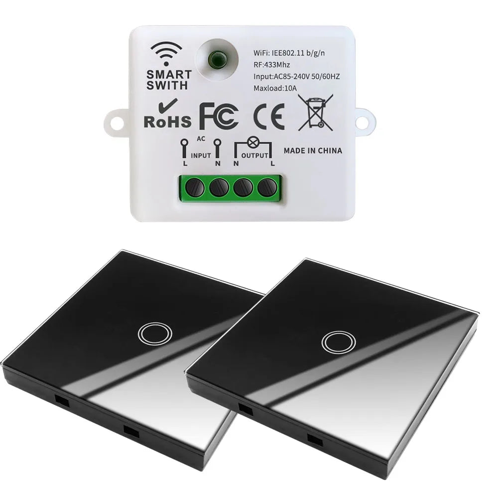 Mini WiFi Light Switch Timer Wall panel switch RF 220V Controller Tuya Smart Life APP Control Work With Alexa for Home Appliance