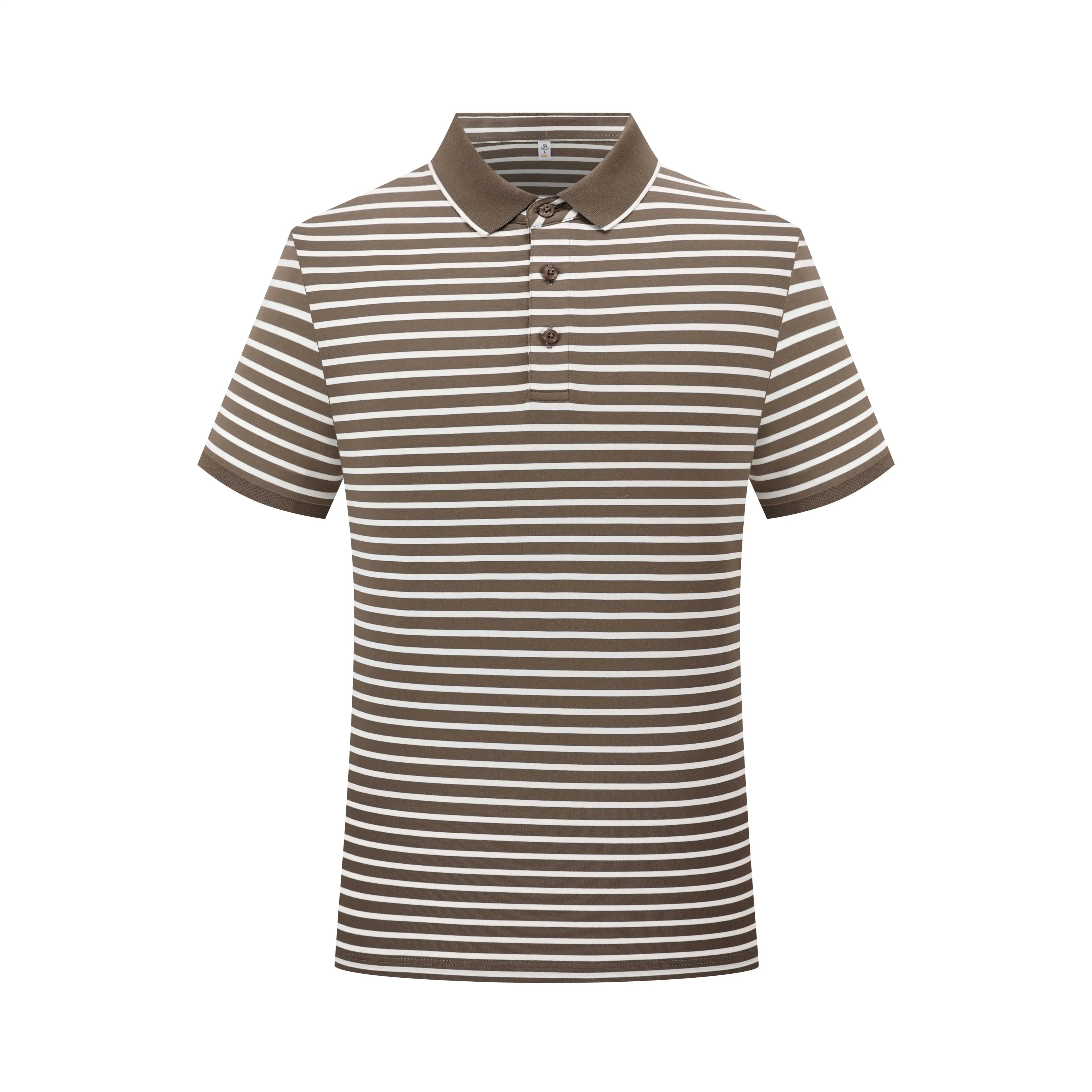 2024 Men's Trend Striped Printed Pullover Polo Shirts Stripe Polo Knit Sweater 200g Polo Sublime