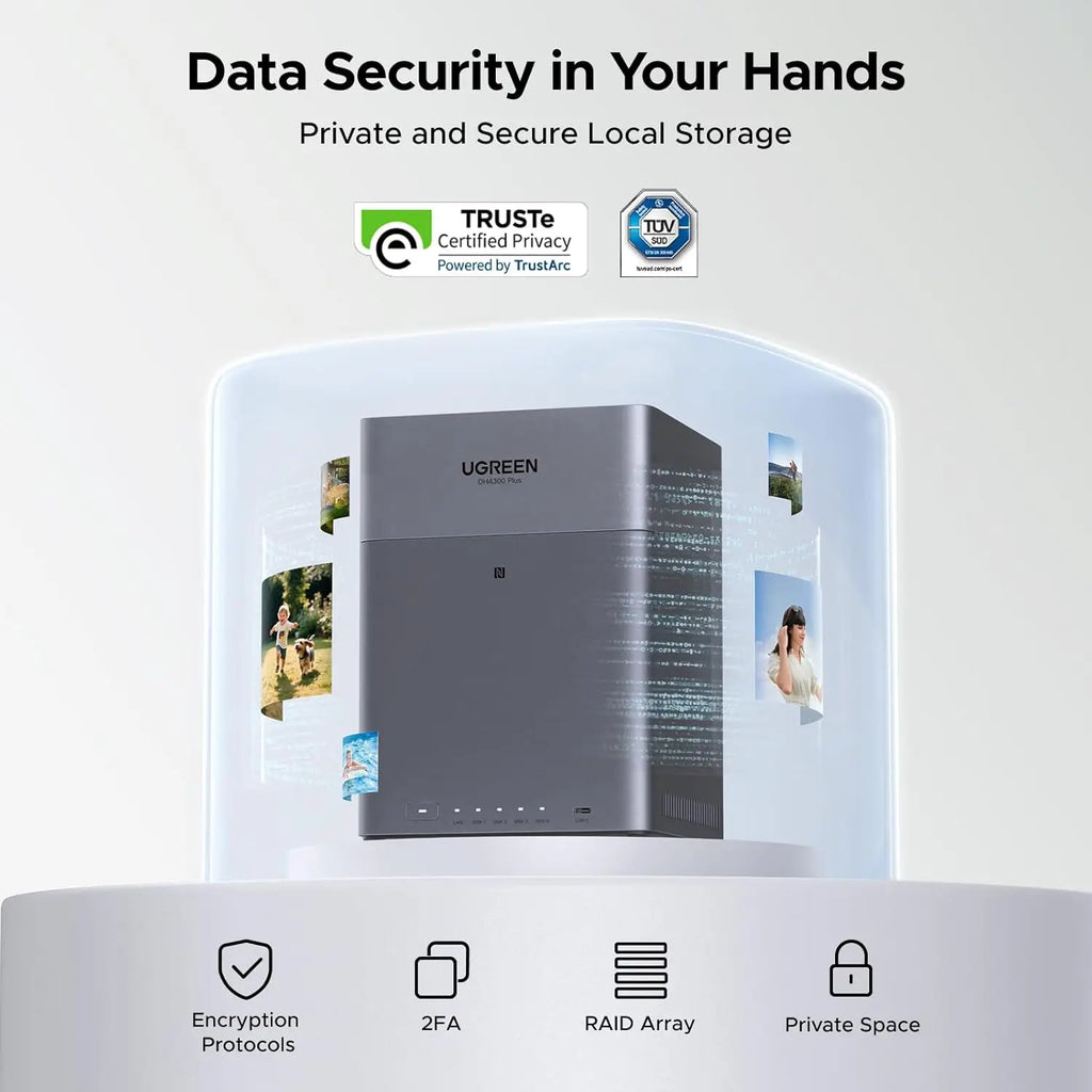 UGREEN NASync DH4300 Plus 4-Bay Desktop NAS Remote Access, AI Photo Album, Beginner Friendly System Network Attached Storage
