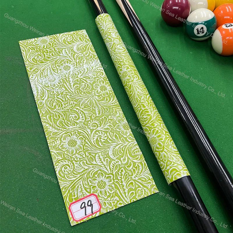 Genuine Cow Skin Pool Billiards Cue Grips Non-Slip Protective Sleeve Wrap with Different Print Pattern Genuine Leather Club Wrap