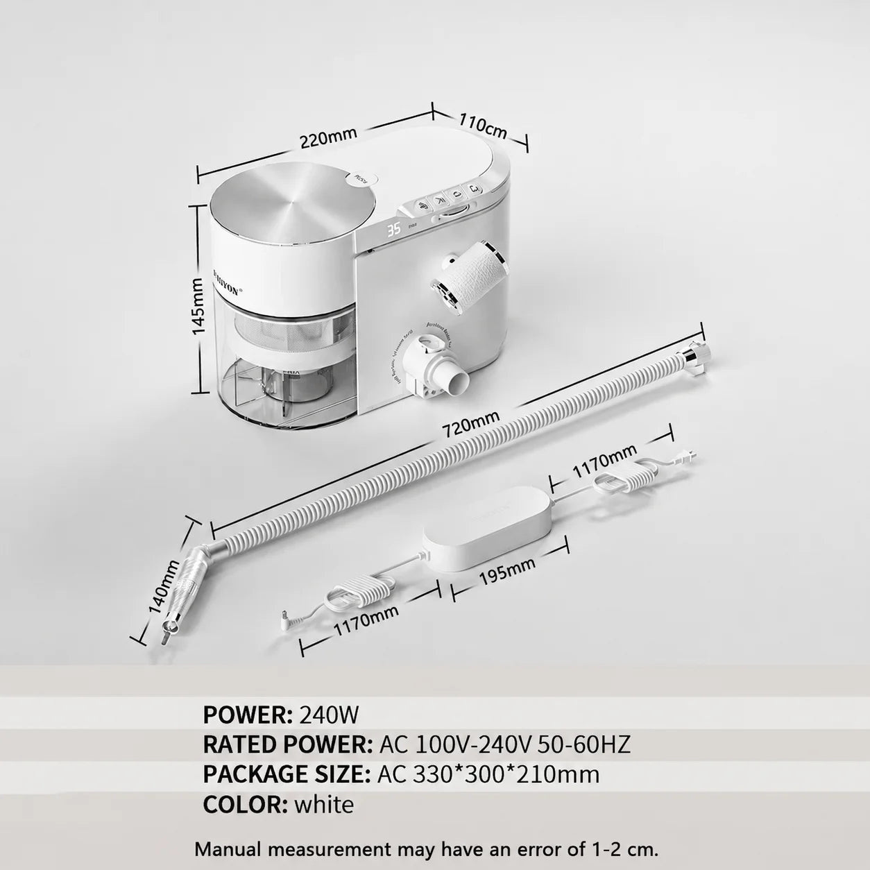 2 in 1 Nail Drill Machine with Vacuum Dust Collector 35000RPM Electric Nail File for Acrylic Nails Salon Use