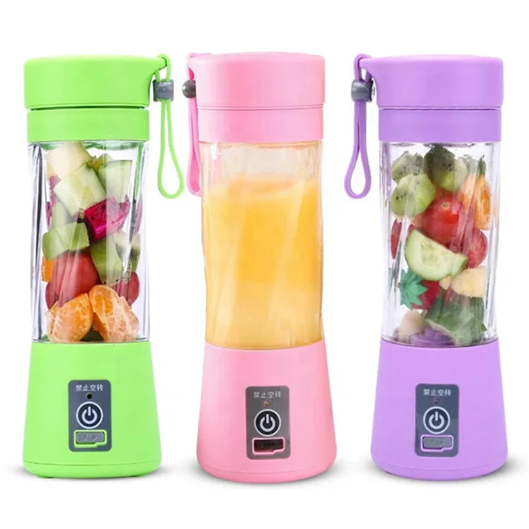 Portable Mini Plastic Bottle Fruit Juice Cup Blender USB Rechargeable Automatic Fast Mixing Electric Fruit Juicer