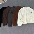 2024 Women's Casual Solid Color Long-sleeved Lazy Fashion Sweater