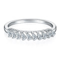 Unique Style Pear Cut Chain Ring Ice Out Jewelry Fancy Design Moissanite Sterling 925 Silver Rings