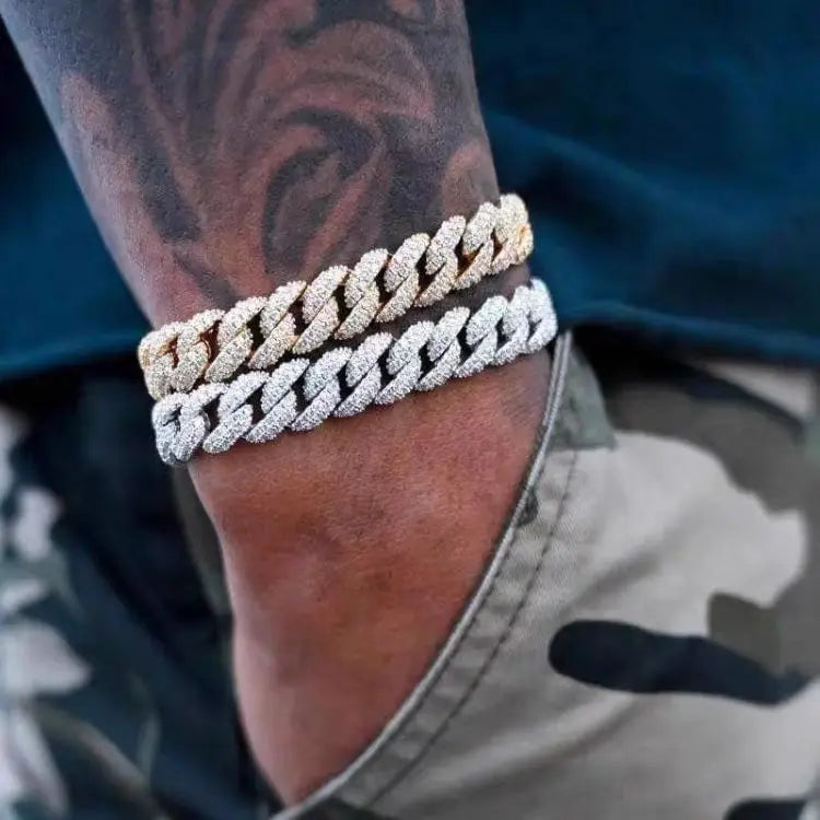 Ready to Ship Diamond Cuban Bracelet 6mm-22mm S925 Silver Hip Hop Bracelet Full Iced Out Moissanite Cuban Bracelet for Men