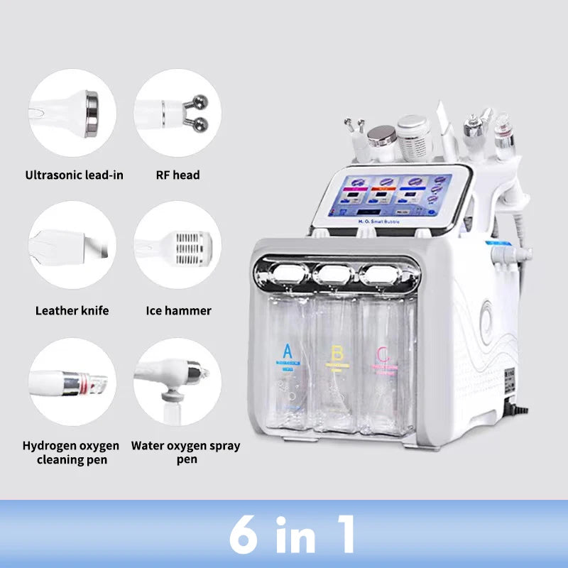 Best Selling  Hydra 6 In1 H202 Beauty Machine with Dual Powerful Pumps Facial Machine Smart Skin