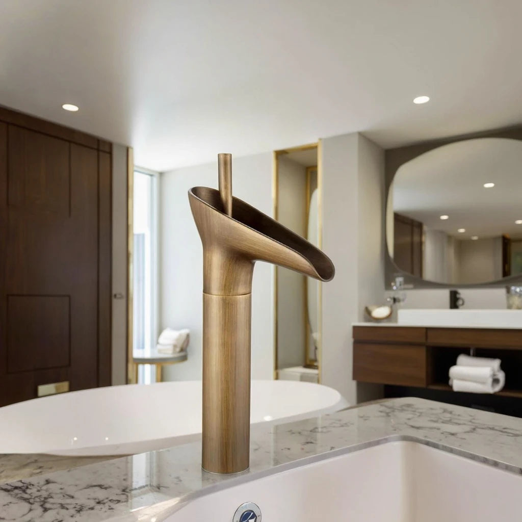 Antique Single Level Brass Basin Faucet 8\" Widespread Oil Rubbed Finish Ceramic Bathroom Lavatory Water Tap