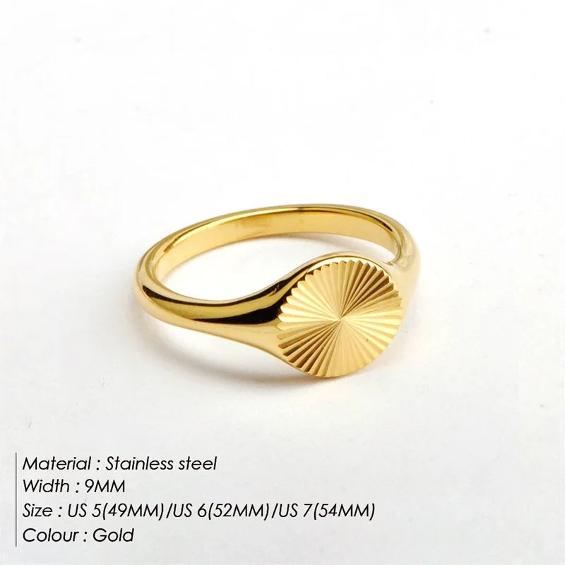 Wholesale High Quality Women's 18K Gold Plated Stainless Steel Jewelry Rings