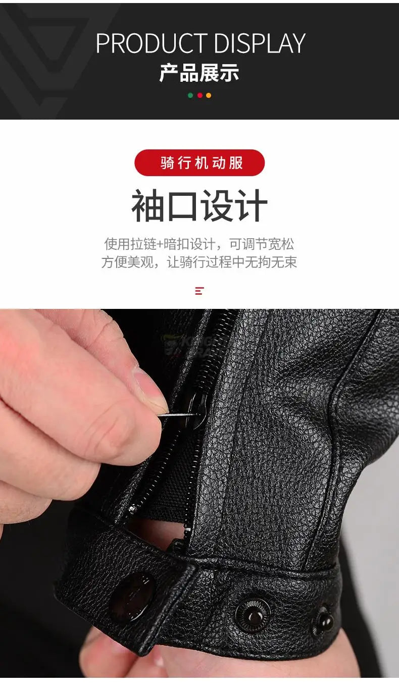 GHOST RACING Winter Motorcycle Jacket Leather Chaqueta Moto Men Waterproof Moto Suit Motorbike Riding Jacket Motocross Jacket