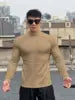 S-3XL Striped Versatile Men's Half High Neck Long Sleeve Sweater Mid Neck Slim Knit Bottom Shirt