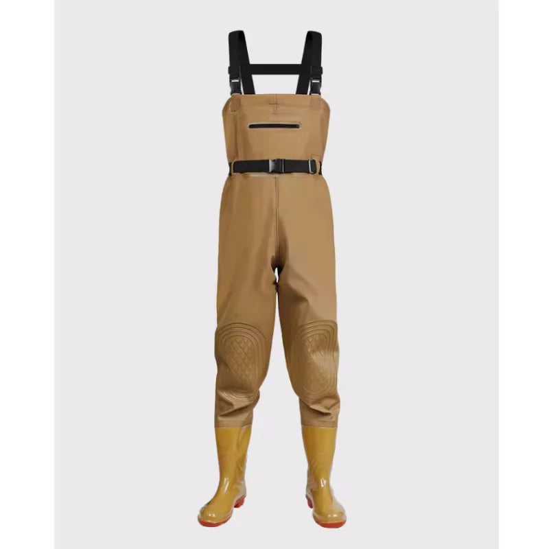 Extra Thick Durable Rain Pants with Rain Shoes Waterproof Unisex Fishing Waders for Four Seasons Outdoor Use