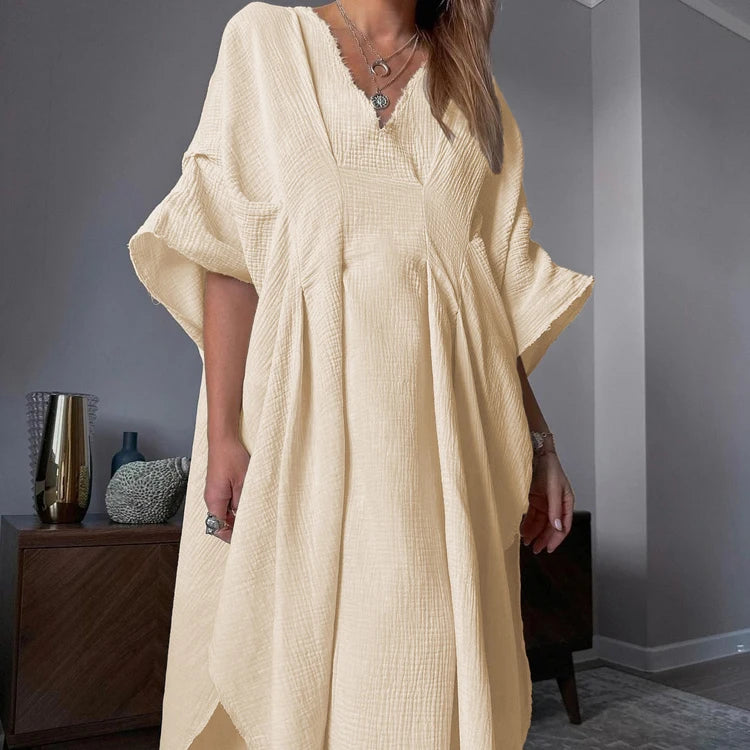 New Frock Design Ladies Smocked Clothing Pyjamas Lounge Night Sleep Abaya Dubai 2024 Modest Dress Ruffle Cotton Long Dresses