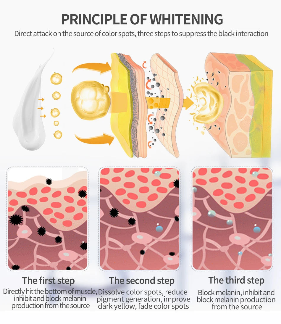 Dimollaure Whitening Freckle Cream Moisturize Firming Anti-Wrinkle Remove Dark Spots Melasma Melanin Bright Face Korea Skin Care
