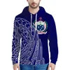 Men's Hoodies Custom Blue Polynesian Pohnpei Tribal Designer Sweater Boy Casual Oversized Hoodies Sweater