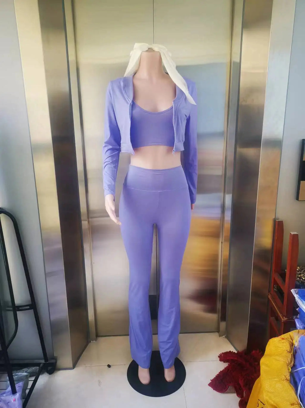 Hot 2 Piece Set Women's Clothing Sportswear Zipper Jacket and Flare Pant Fall 2024 Women Clothes Casual Tracksuits Set for Women