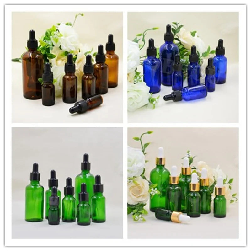 5ml 10ml 15ml 30ml 50ml 60ml 100ml Black Amber Dropper Hair Oil Bottles Essential Oil Bottle Glass Perfume Dropper Bottle