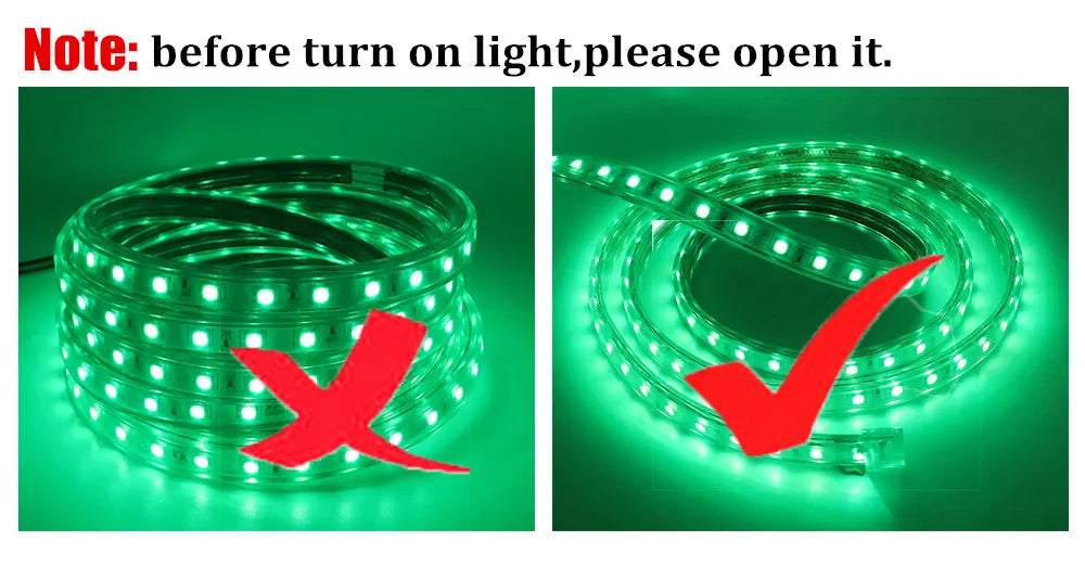 EU 220V LED Rope Tube String Fairy Lights 360 Degree Ligthing Waterproof Outdoor Garden Lamp Rainbow Led Strip
