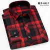 38-44 Quality Flannel Plaid Men Shirt Cotton Spring Autumn Casual Long Sleeve Dress Shirts Soft Comfort Slim Fit Button Down