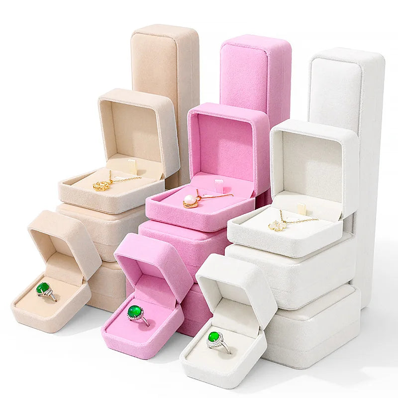 Women's Velvet Jewelry Storage Organizer Box Small Size Portable Case Earrings Rings Necklaces Bracelets Pendants-for Weddings