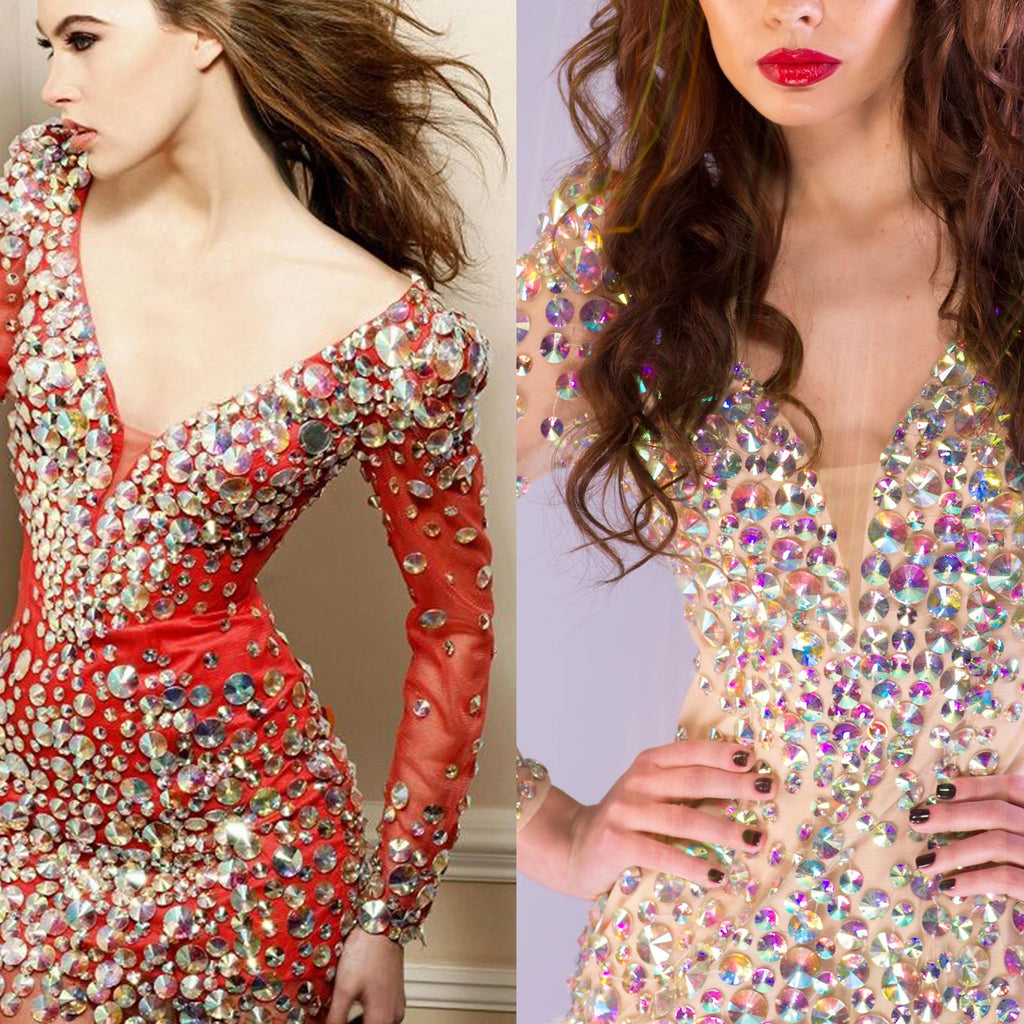 Super Shiny Multi-Color Glass Stone Sew-On Rhinestones for Evening Dress Necklace Earrings Bag Shoes-Special Shape Technique