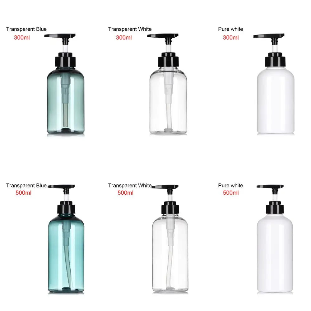 300/500ml Refillable Clear Empty Bottle Soap Dispenser Shower Gel Shampoo Dispenser Bottles Press Pump Lotion Bottle Reusable