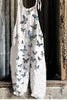S-3XL Summer Women's New Sweet Small Fresh Print Retro Wide Leg Jumpsuit Printed Floral Cami Jumpsuit
