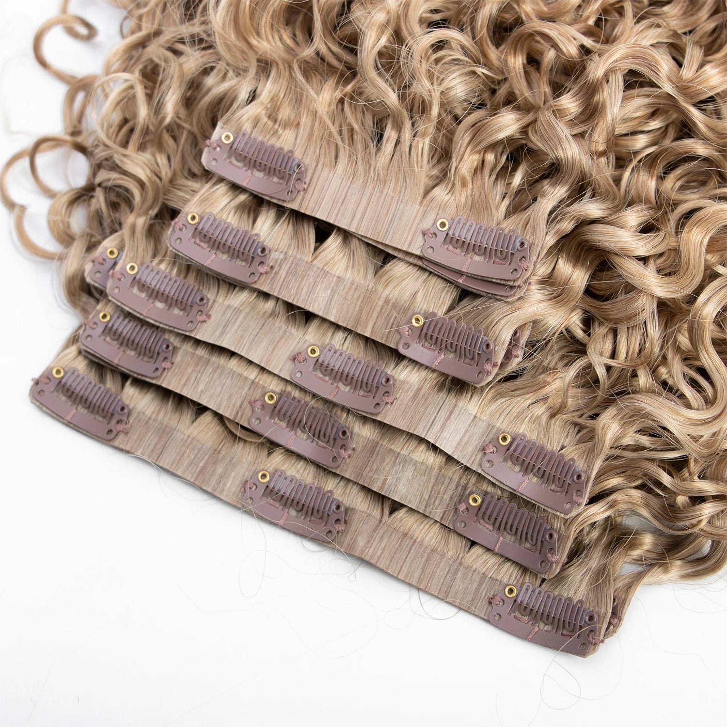 Burmese Raw Curly Hair P4-16-27 Seamless Clip in 100% Raw Cuticle Aligend Invisible Seamless Clip Ins Human Hair