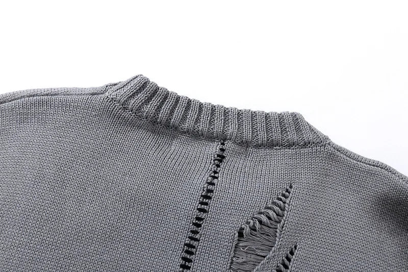 Una Reta Graffiti Sweater Men New Autumn Streetwear Men's Clothes Hip Hop Pullover Men Hole Oversize Couple Sweater