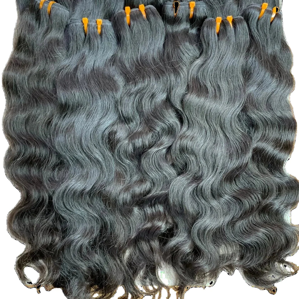 12A Hot  Wholesale South Indian Temple Hair Extension single donor Body Wave 28 Inches Straight Weft Raw Human Hair