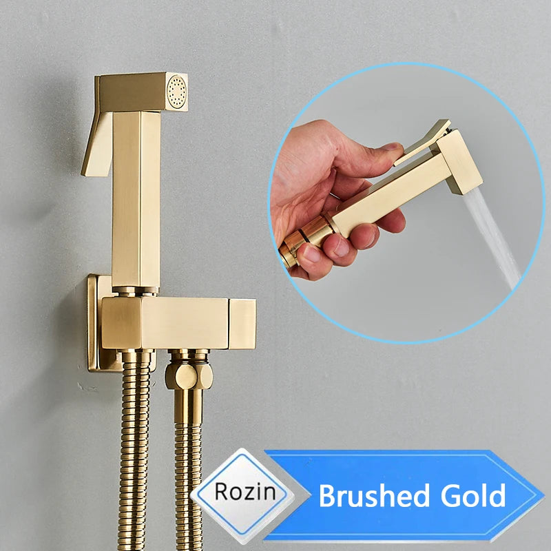 Rozin Black Bidet Faucets Wall Mounted Bathroom Shower Tap Bidet Toilet Sprayer Bidet toilet Washer Mixer Faucet