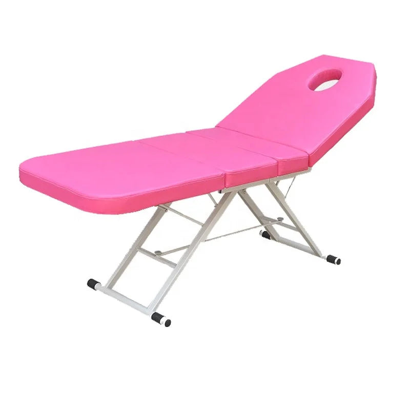 High Quality Foldable Metal Three-Folding Massage Bed Beauty Salon Shop Use Adjustable Back Legs for Home Hotel Gym Bathroom Use