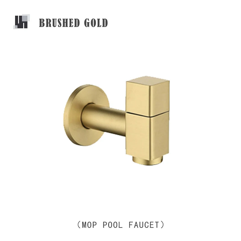 Washing Machine Faucet Tap Outdoor Garden Mop Pool Wash Faucets Bathroom Square Wall Mounted Solid Brass Sink Cold Water Tap