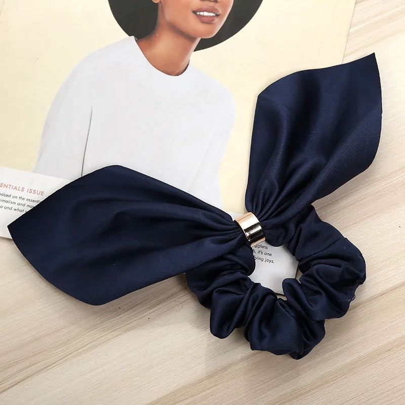 Cute Rabbit Ear Floral Women Hair Accessories Elastic Hair Band Hair Rope For Girls Rubber Band Tie Hair Scrunchies