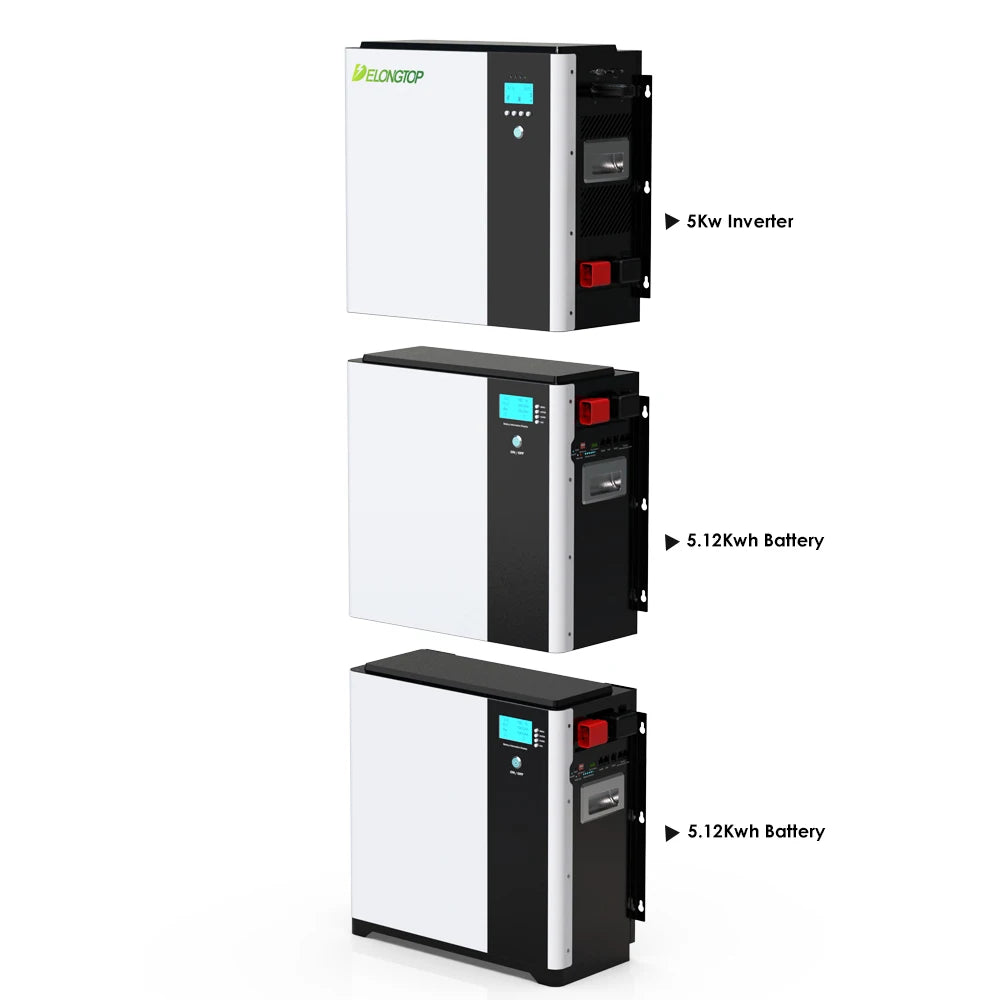 EU Stock All in One 5Kva Inverter 48V 100Ah 5Kwh LifePO4 Battery Solar Storage System 48V Lithium Home Energy Storage Batteries