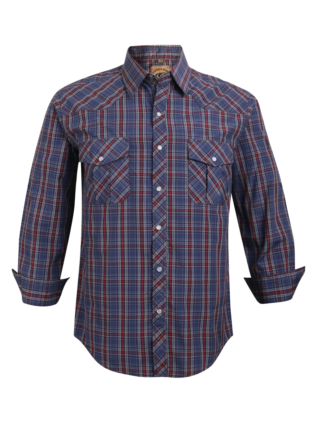Men's Western Cowboy Long Sleeve Pearl Snap Casual Plaid Work Shirts