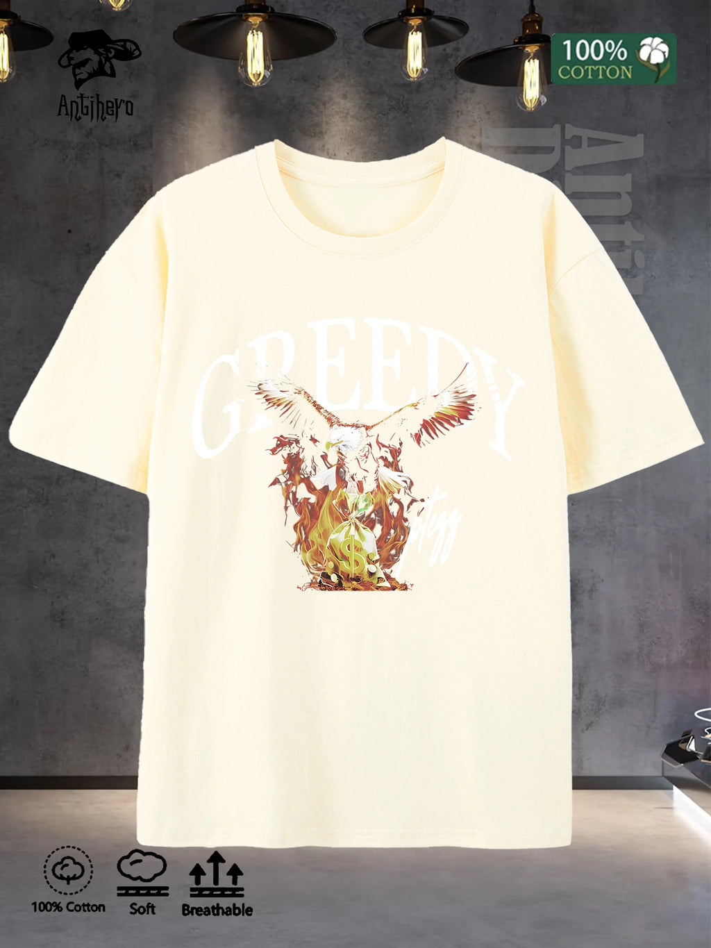 Mens 100 Cotton Oversized T Shirt 5 Colors 2025 Summer Streetwear US Stock Fast Delivery